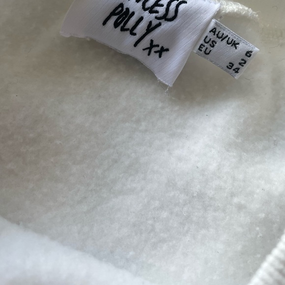 EUC, Princess Polly Women’s Oversized Soft Fleece Crewneck Sweater Peace Size 2 - Picture 8 of 11